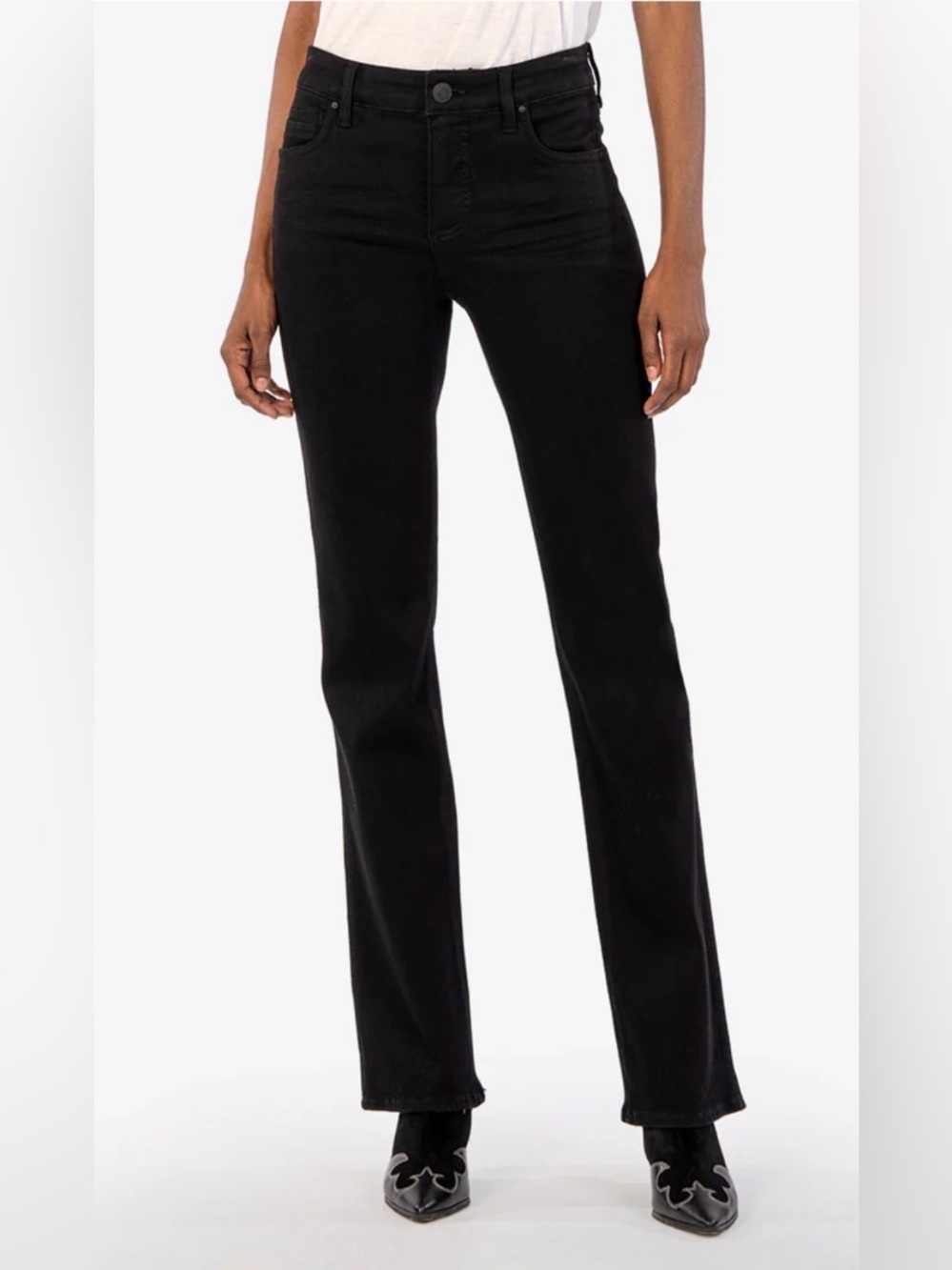 KUT FROM‎ THE KLOTH ANA HIGH RISE FAB AB FLARE JEANS IN BLACK size 10